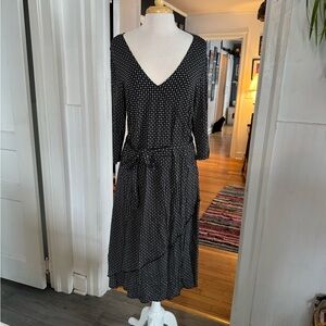 GAP Black and White Patterned Long Sleeve Dress